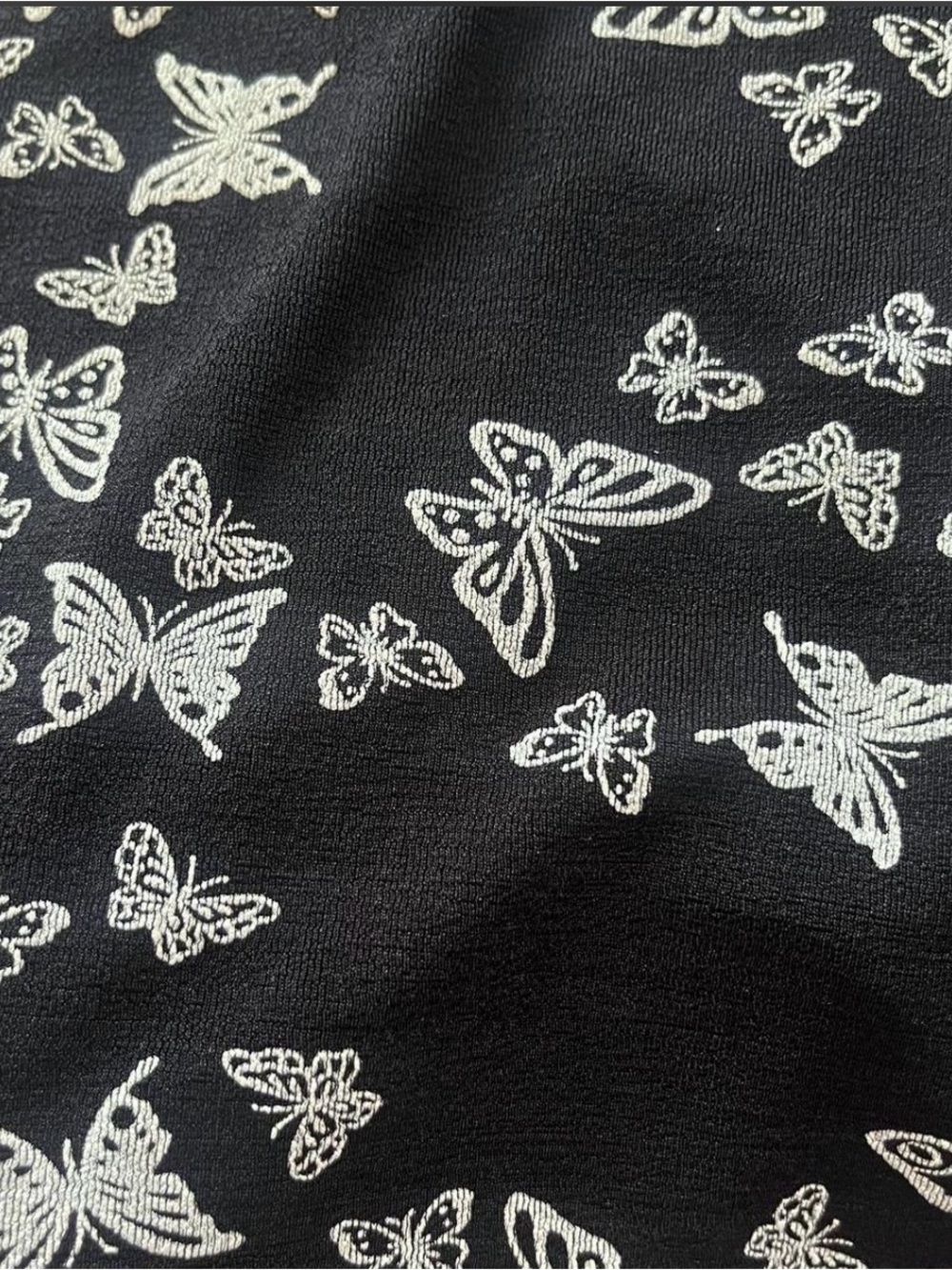 Women’s Black Butterfly Print Short Sleeve Tee - Picture 3 of 4
